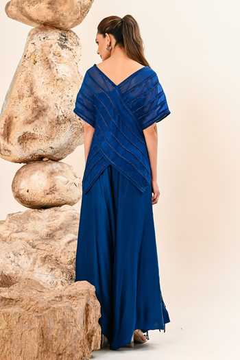 Day And Mood Panelled Cape & Pant Set 