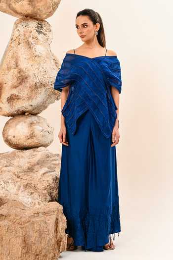 Day And Mood Panelled Cape & Pant Set 