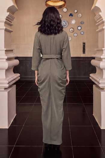 House Of Fett Dove Waldorf Pleated Dress 