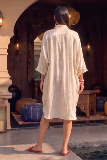 House Of Fett Chilli Embroidered Shirt Dress 