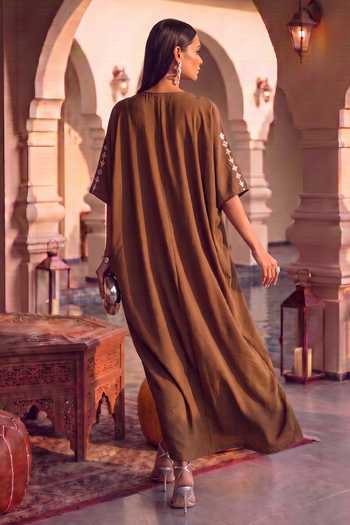 House Of Fett Desert Leather Patchwork Kaftan 