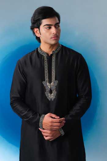 House Of Koa House Of Monarch Placket Embroidered Kurta Set 