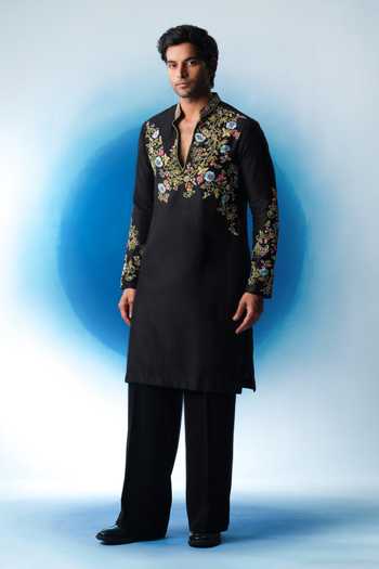 House Of Koa Twilight Bloom Embroidered Kurta Set 