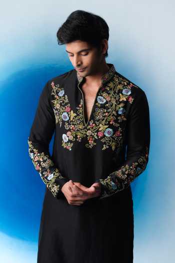 House Of Koa Twilight Bloom Embroidered Kurta Set 