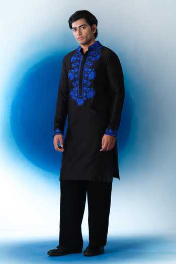 House Of Koa Sapphire Bloom Embroidered Kurta Set 