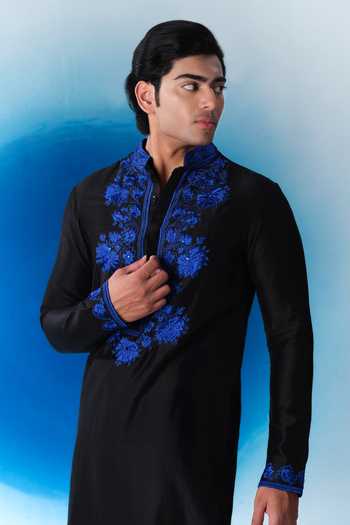 House Of Koa Sapphire Bloom Embroidered Kurta Set 