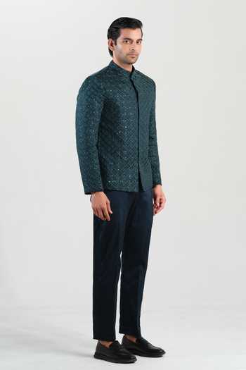 House Of Koa Sylvan Embroidered Bandhgala Set 