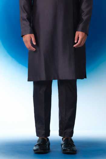 House Of Koa Grey Chanderi Silk, Cotton Satin Hand Embroidered Kurta And Pant Set Online at Aza Fashions House Of Koa_Grey Chanderi Silk, Cotton Satin Hand Embroidered Kurta And Pant Set _Online_at_Aza_Fashions