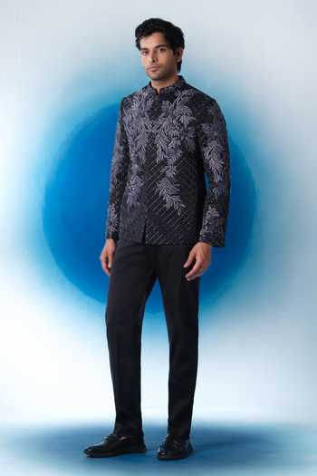 House Of Koa Ashwood Embroidered Bandhgala Set 