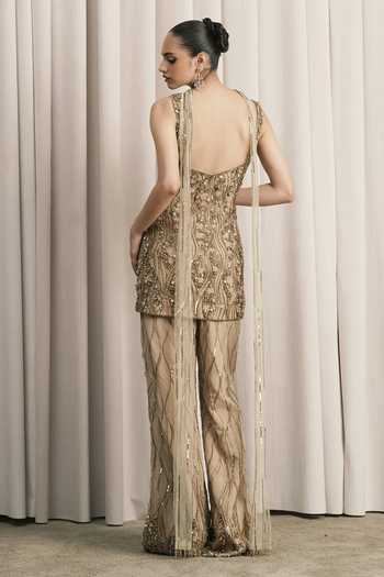 Istya Embellished Top Sharara Set 