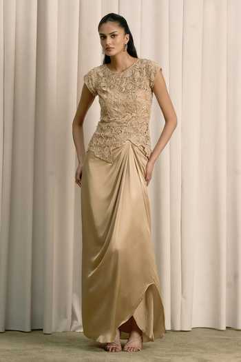 Istya Cutwork Embroidered Top & Skirt Set 