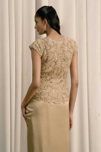 Istya Cutwork Embroidered Top & Skirt Set 