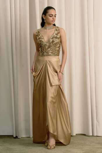 Istya Hand Embroidered Top & Skirt Set 