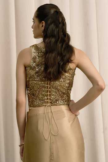 Istya Hand Embroidered Top & Skirt Set 