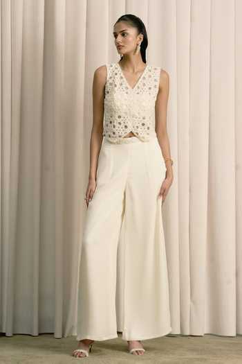 Istya Embroidered Jacket & Pant Set 