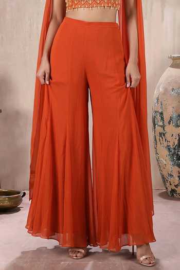 Buy Maisolos Orange Net, Georgette Square Neck Embroidered Blouse Sharara Set Online at Aza Fashions Buy_Maisolos_Orange Net, Georgette Square Neck Embroidered Blouse Sharara Set _Online_at_Aza_Fashions