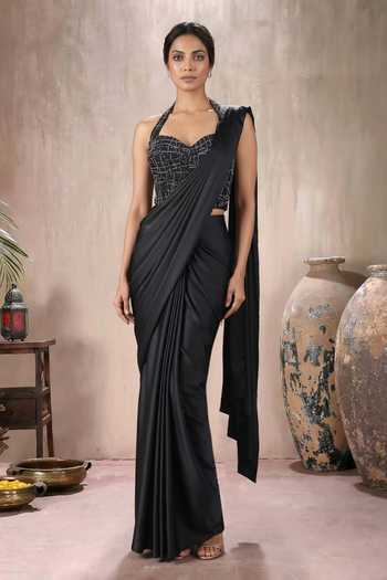 Maisolos Pre-Draped Saree & Embroidered Blouse Set 