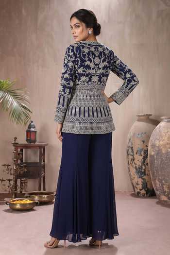 Maisolos Hand Embroidered Jacket & Sharara Set 
