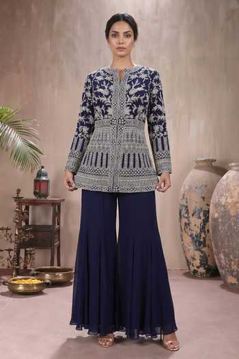 Maisolos Hand Embroidered Jacket & Sharara Set 