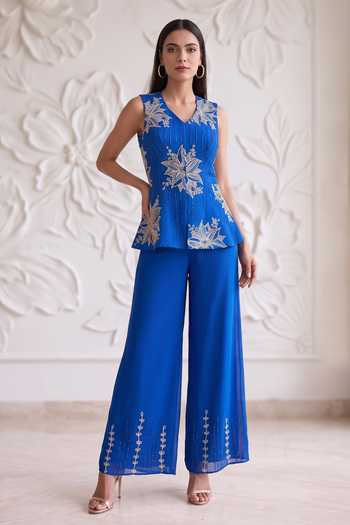 Maisolos Embroidered Jacket & Sharara Set 