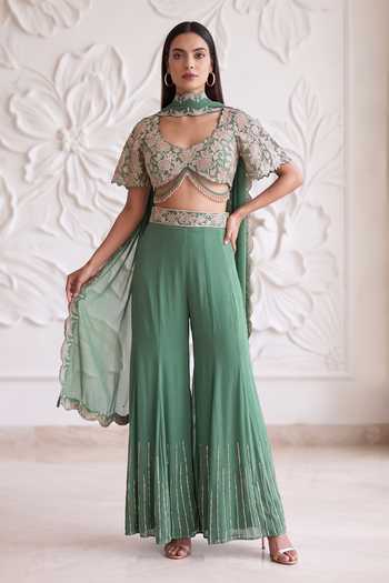 Maisolos Embroidered Blouse Sharara Set 