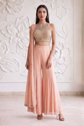 Maisolos Embroidered Blouse Sharara Set 