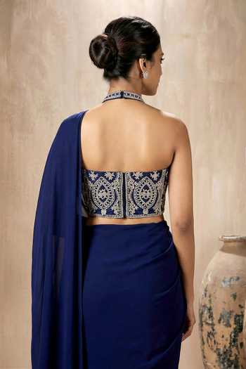 Maisolos Embroidered Corset With Pre-Draped Saree 