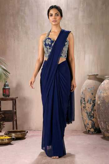 Maisolos Embroidered Corset With Pre-Draped Saree 
