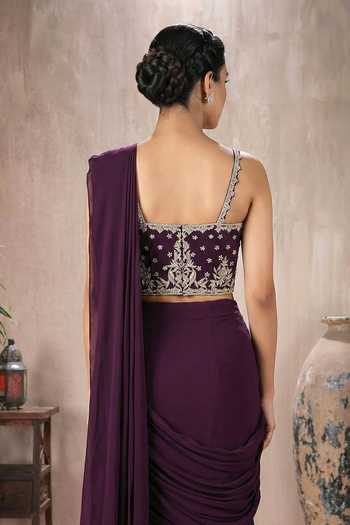 Maisolos Pre-Draped Saree With Embroidered Corset 