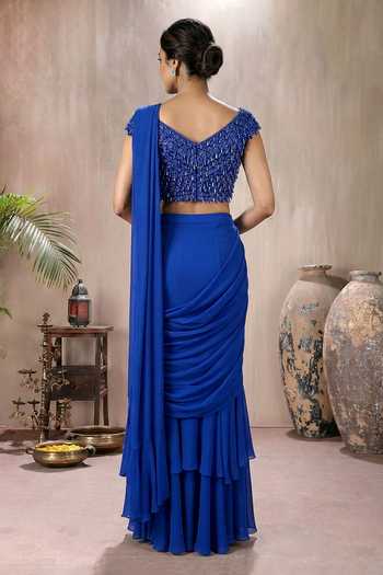 Maisolos Layered Pre-Draped Saree With Blouse 