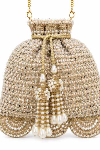 SG Collection By Sonia Gulrajani Heer Hand Embellished Raw Silk Potli 