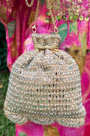 SG Collection By Sonia Gulrajani Heer Hand Embellished Raw Silk Potli 
