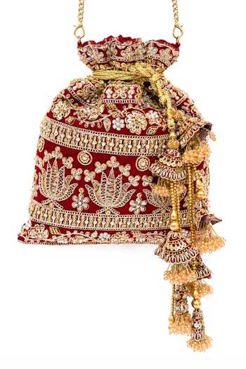 SG Collection By Sonia Gulrajani Saanjh Zardozi Embroidered Potli 