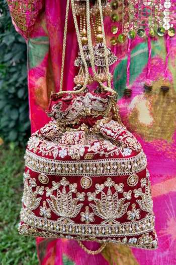 SG Collection By Sonia Gulrajani Saanjh Zardozi Embroidered Potli 