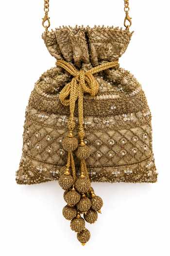 SG Collection By Sonia Gulrajani Sairah Sequin Embroidered Potli 