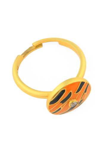 Totapari Gold Plated Corbett Romeo Tiger Stripes Ring Online at Aza Fashions Totapari_Gold Plated Corbett Romeo Tiger Stripes Ring _Online_at_Aza_Fashions