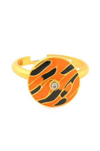 Shop Totapari Gold Plated Corbett Romeo Tiger Stripes Ring Online at Aza Fashions Shop_Totapari_Gold Plated Corbett Romeo Tiger Stripes Ring _Online_at_Aza_Fashions