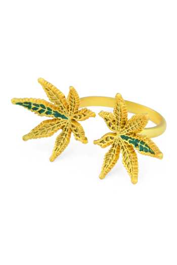 Shop Totapari Gold Plated Corbett Canabis Duet Ring Online at Aza Fashions Shop_Totapari_Gold Plated Corbett Canabis Duet Ring _Online_at_Aza_Fashions