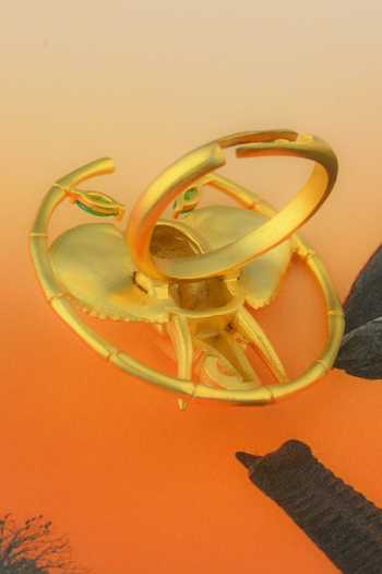 Buy Totapari Gold Plated Corbett Dhikala Tusker Ring Buy_Totapari_Gold Plated Corbett Dhikala Tusker Ring