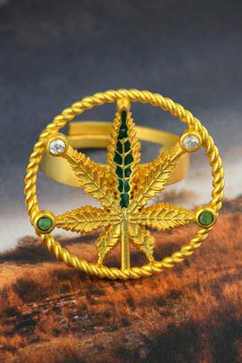 Buy Totapari Gold Plated Corbett Canabis Ring Buy_Totapari_Gold Plated Corbett Canabis Ring