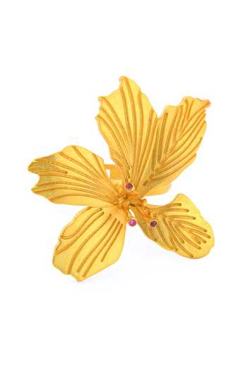 Totapari Gold Plated Corbett Kachnaar Ring Online at Aza Fashions Totapari_Gold Plated Corbett Kachnaar Ring _Online_at_Aza_Fashions