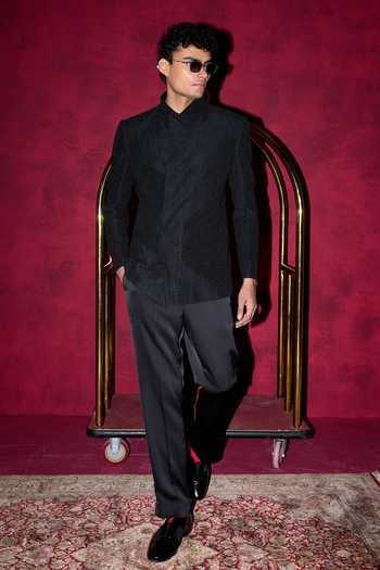 Arjan Dugal Jaal Embroidered Bandhgala Set