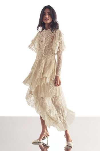 Dash And Dot Cascading Lace Midi Dress 