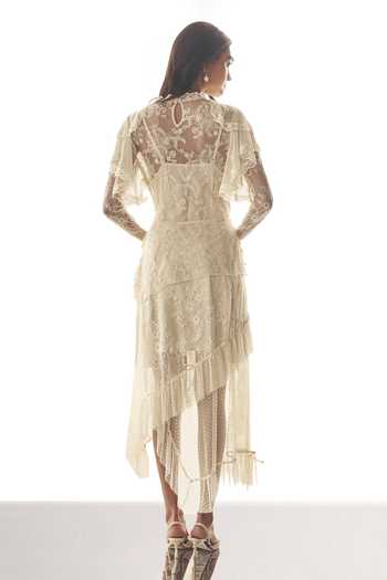 Dash And Dot Cascading Lace Midi Dress 