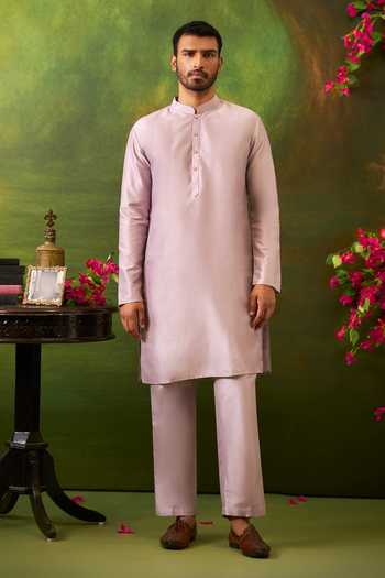 Shop Arihant Rai Sinha Pink Jacquard, Silk Woven Bundi And Kurta Set Online at Aza Fashions Shop_Arihant Rai Sinha_Pink Jacquard, Silk Woven Bundi And Kurta Set _Online_at_Aza_Fashions
