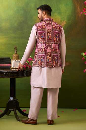 Arihant Rai Sinha Jacquard Woven Bundi & Kurta Set 