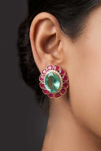 Joules by Radhika Tavena Stone Embellished Stud Earrings 