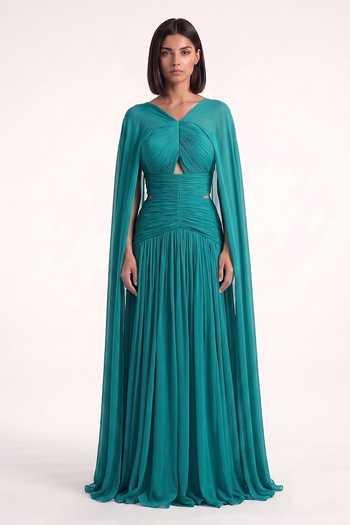 Pinup By Astha Sculpted Ruched Bodice Gown 