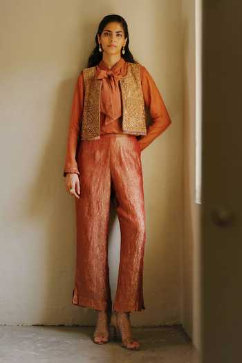 Alam By Tulsi Patel Shami Zardozi Work Jacket Pant Set 