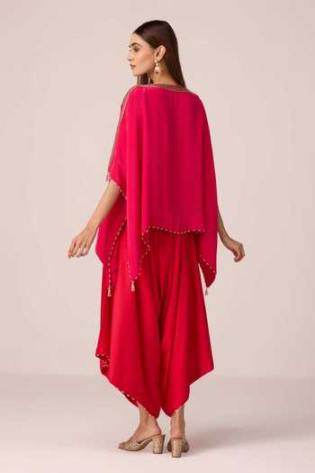 Shyam Narayan Prasad Zardozi Embroidered Kaftan & Draped Pant Set